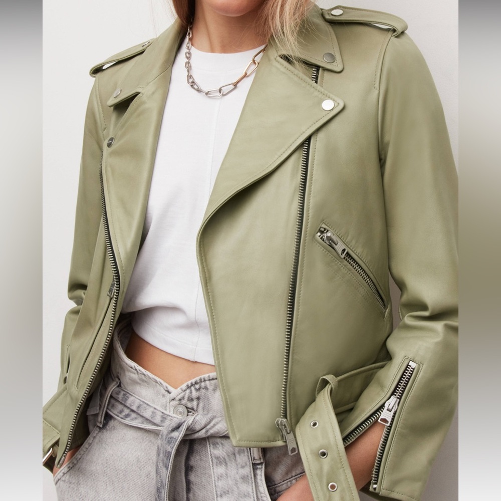Allsaints Balfern Leather Biker Jacket - Picture 2 of 8